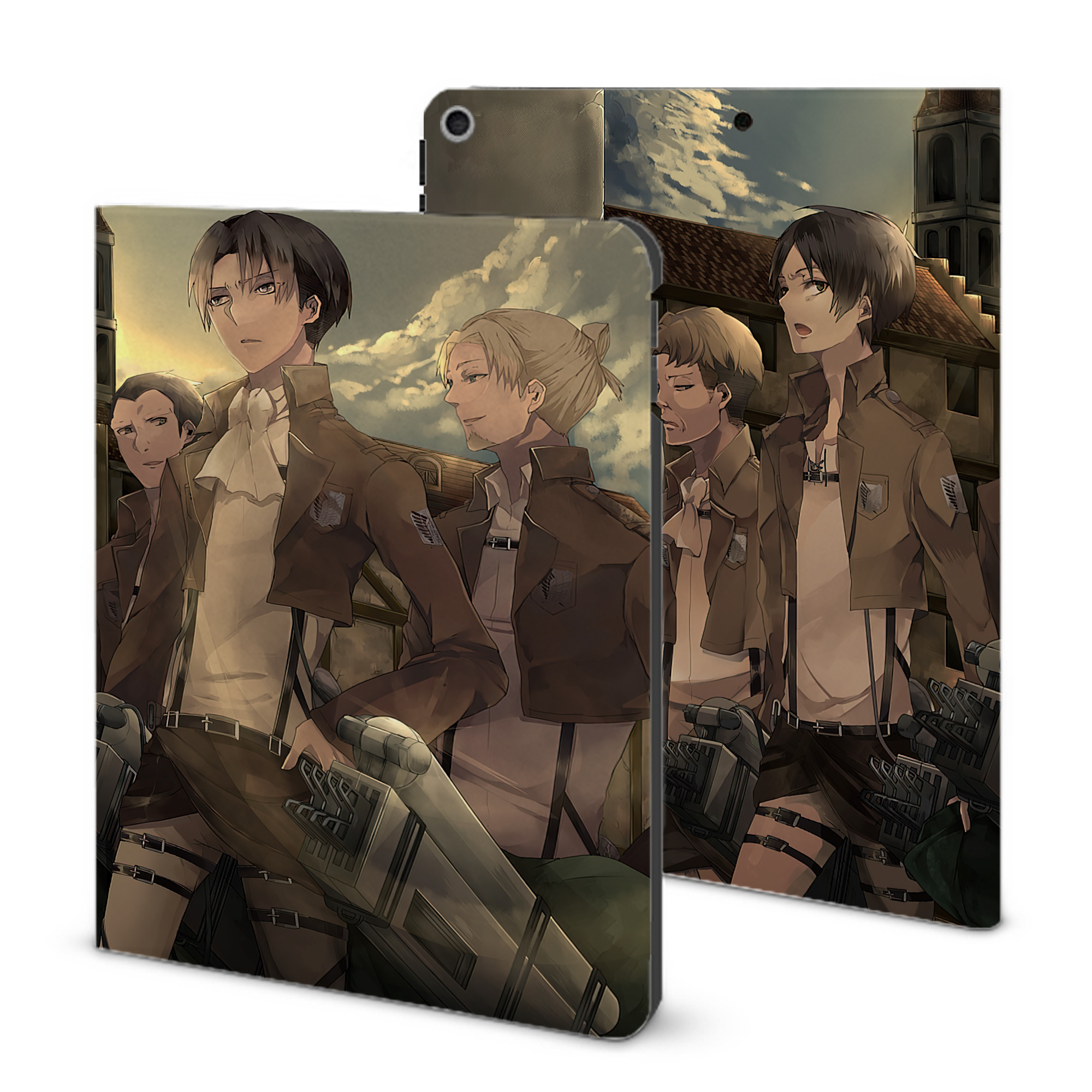 （画像用） 進撃の巨人 Attack on Titan IPad ケース ブック型 PUレザー TPU 耐衝撃 軽量 薄型 ペン収納なし 全面保護 IPad 各モデル対応